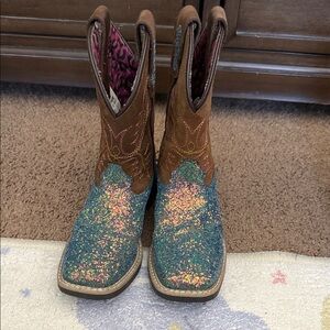 Shyanne Kids Glitter Boots - Brown and Blue